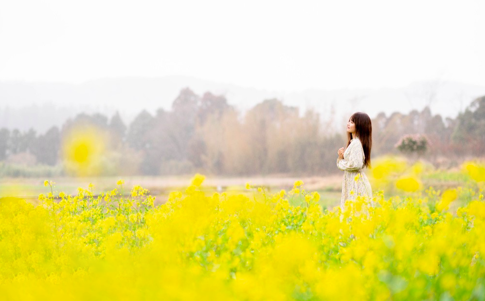 春天油菜花人像